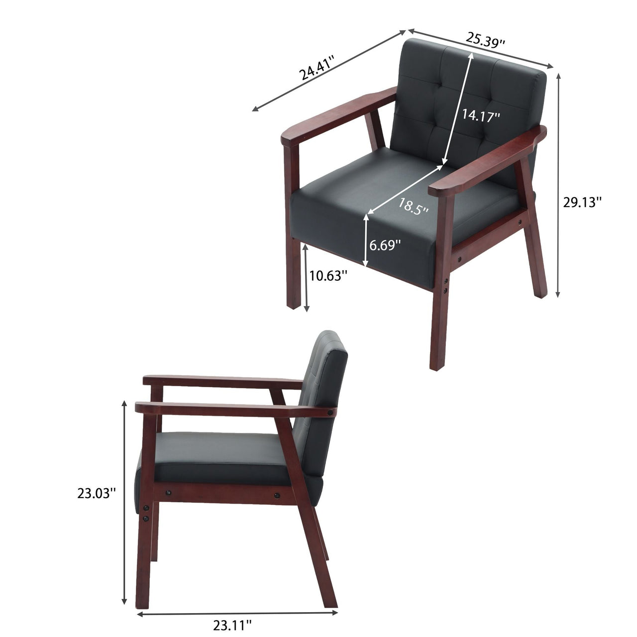 Wood Frame Accent Armchair