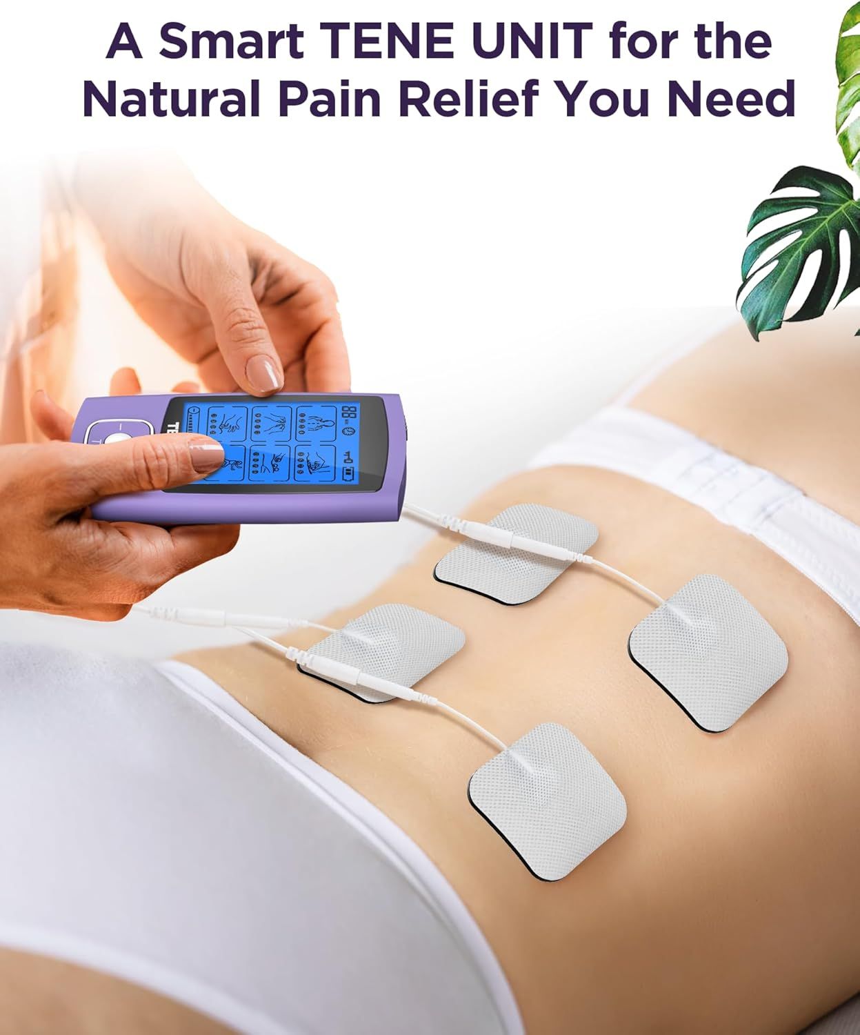 TENS Unit Muscle Stimulator, 24 Modes TENS EMS Machine for Pain Relief Therapy/Pain Management, Rechargeable Electronic Pulse Massager with 2