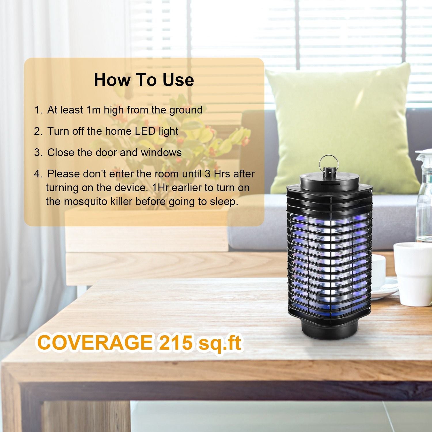 Electric Bug Zapper Lamp - Effective UV Light Insect Killer for Mosquitoes & Flies