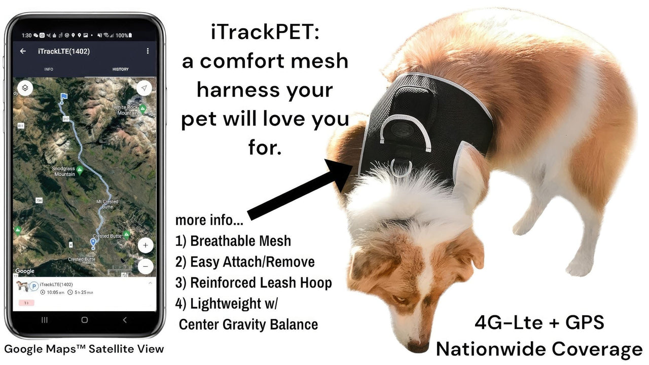 Waterproof GPS Tracker Dog Cat Rechargeable Locator with Battery Alert Size:L