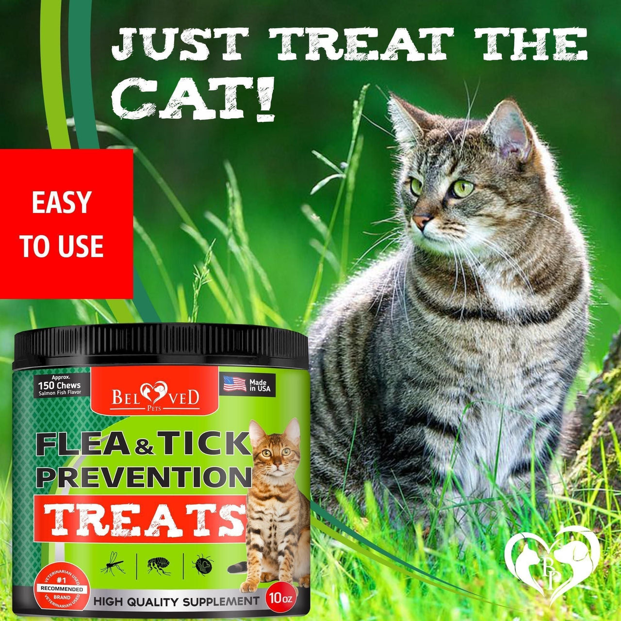 Flea and Tick Prevention Chewable Pills for Cats Revolution Oral Flea Treatment for Pets Pest Control & Natural Defense Chewables Small Tablets Salmon Fish Taste