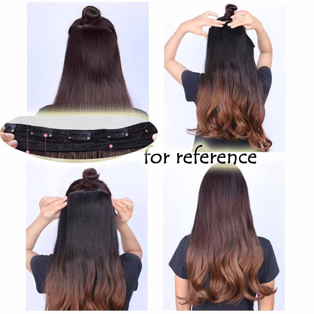 One-piece Two Tone Clip-on Hairpieces 5 Clips 20
