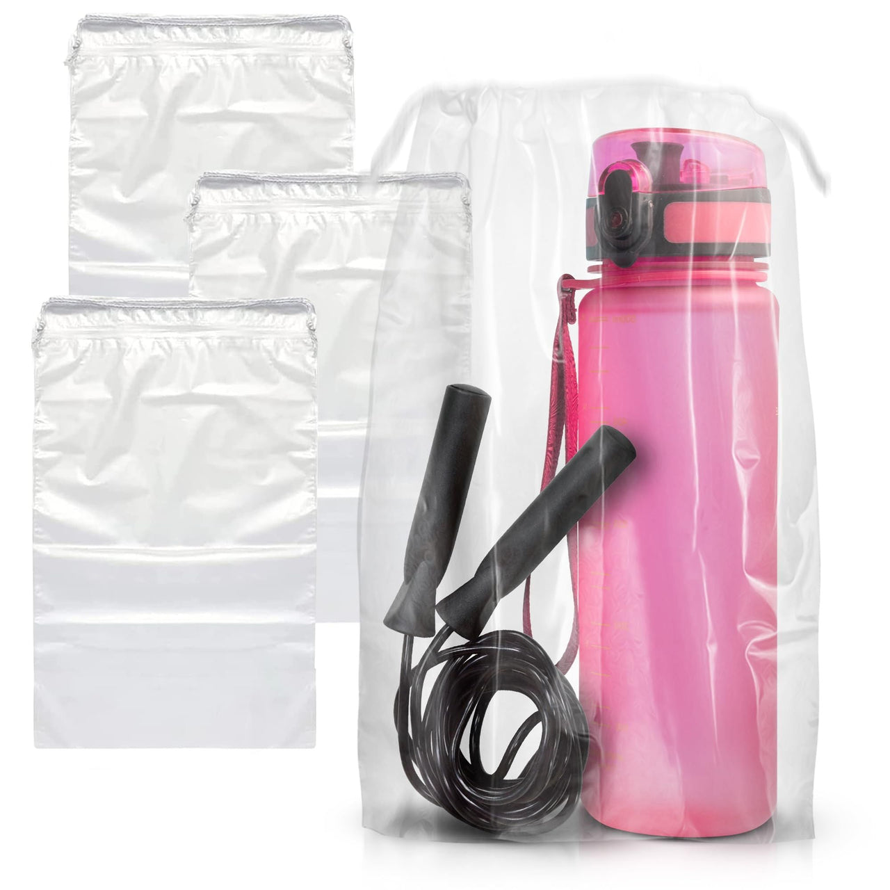 Clear Drawstring Bag, 4 x 6 Inches. Pack of 2000 Clear Plastic Drawstring Bags. 2 Mil Drawstring Clear Plastic Bags. Waterproof Clear Plastic Bags Drawstring for Cosmetics, Toiletries