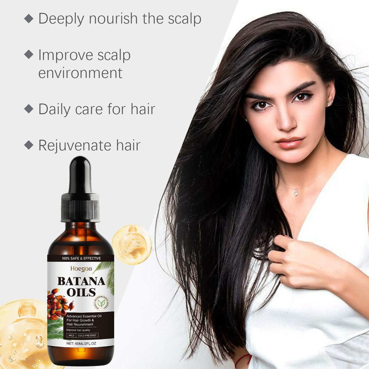 Hoegoa Batana Hair Care Essential Oil Gently Moisturizes And s Dry Hair And Dry Hair And Smooth Hair Care Essential Oil