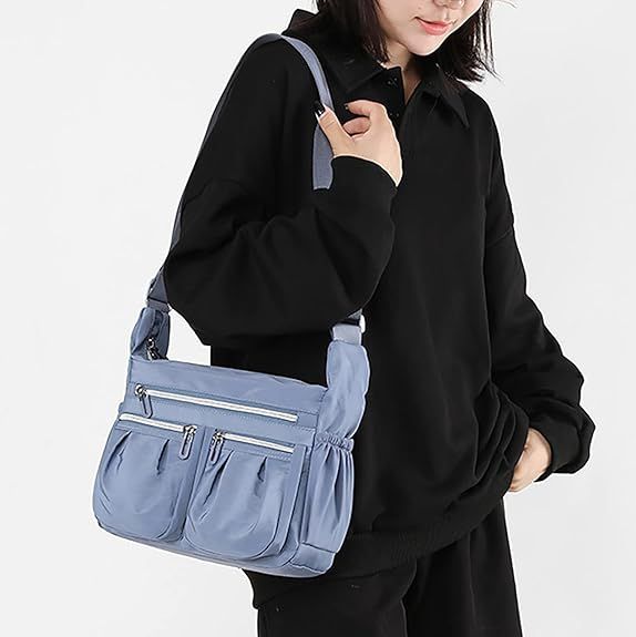 Crossbody Bag for Women, high density Nylon Shoulder Messenger Bag Trendy Pocketbooks, Waterproof and Multi-Pockets