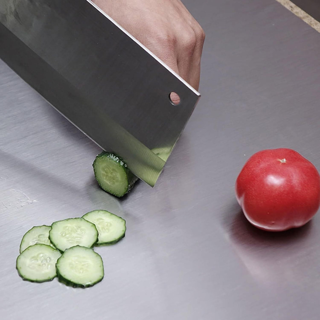 XXL 304 Stainless Steel Cutting Board  Anti-Slip & Mildew-Proof! No More Moldy Wooden Boards | Heavy-Duty & Food-Safe, Easy to Clean – Chop Meat, Knead Dough, Bake Prep All-in-One | Must-Have for Home