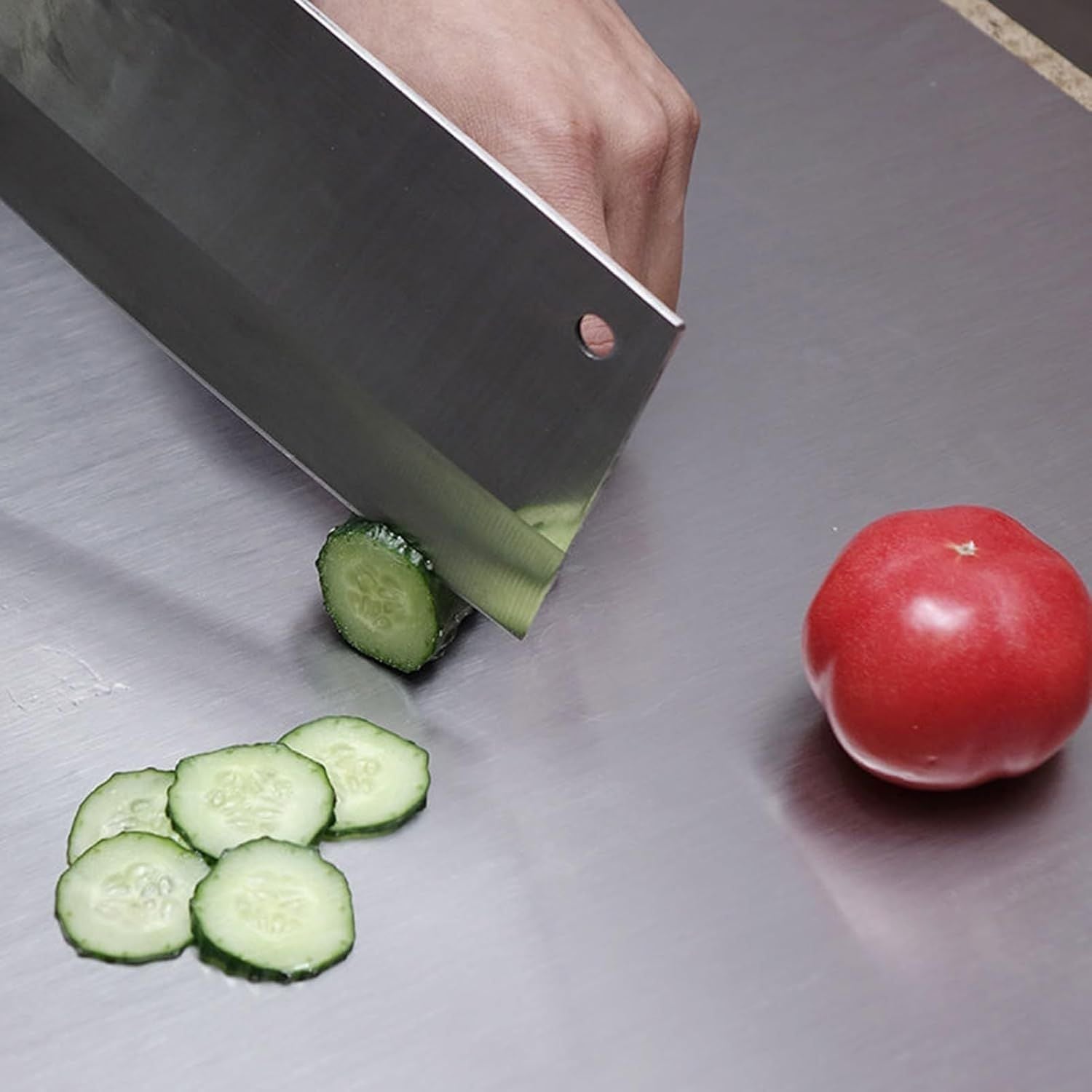 XXL 304 Stainless Steel Cutting Board  Anti-Slip & Mildew-Proof! No More Moldy Wooden Boards | Heavy-Duty & Food-Safe, Easy to Clean – Chop Meat, Knead Dough, Bake Prep All-in-One | Must-Have for Home