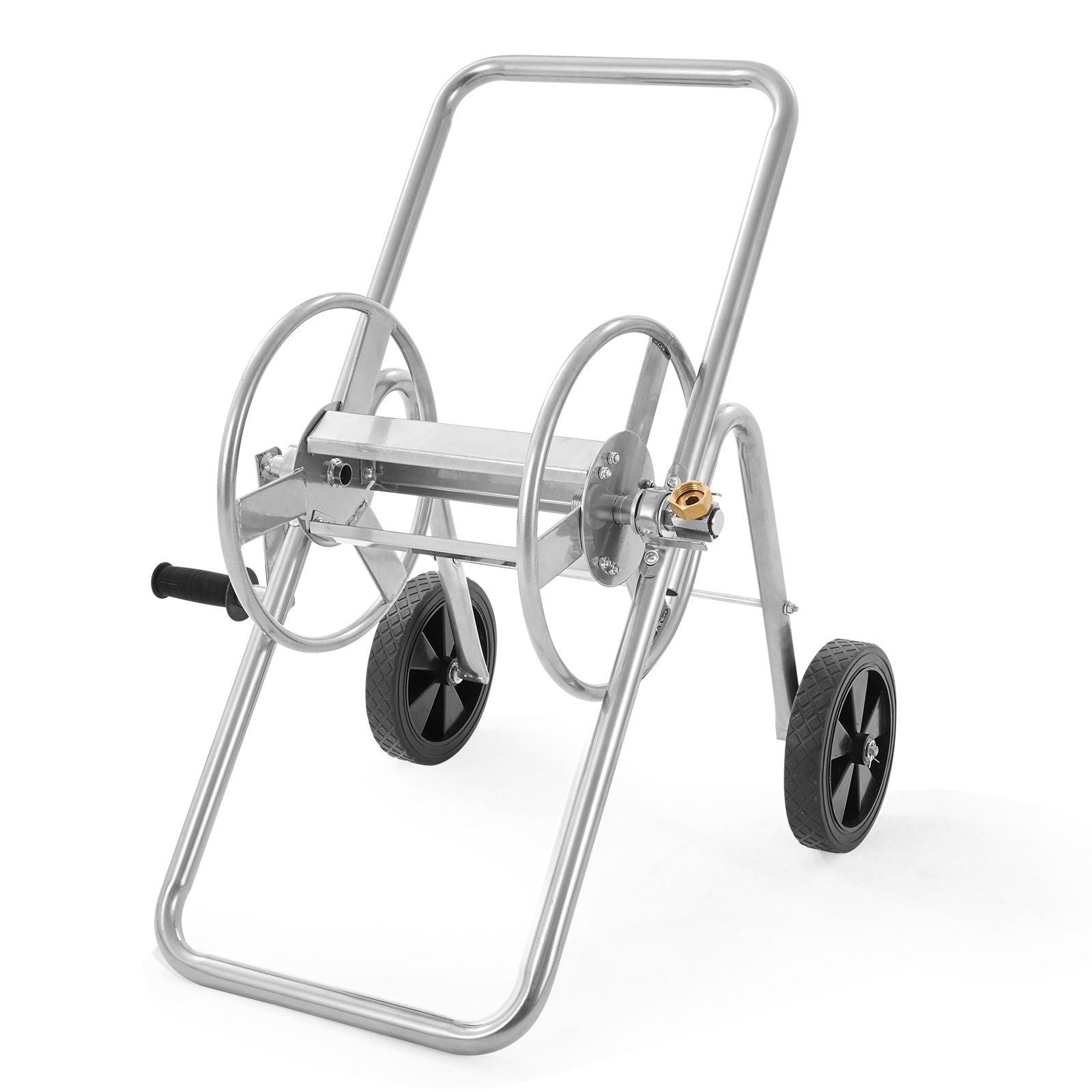 Hose Reel Cart, Hold Up to 175 ft of 5/8'' Hose (Hose Not Included), Garden Water Hose Carts Mobile Tools with Wheels, Heavy Duty Powder-coated Steel Outdoor Planting for Garden, Yard, Lawn