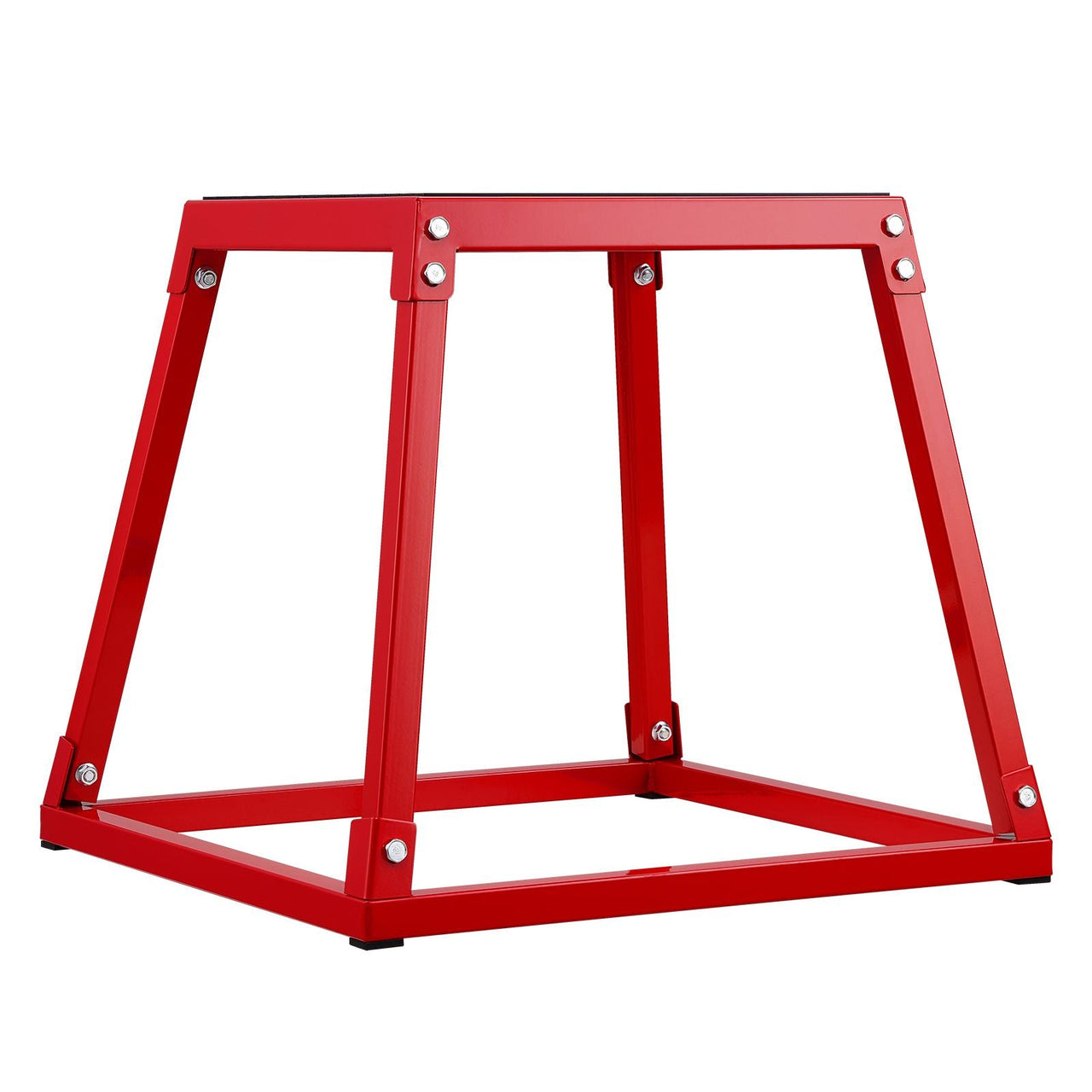 Plyometric Jump Box, 18 Inch Plyo Box, Steel Plyometric Platform and Jumping Agility Box, Anti-Slip Fitness Exercise Step Up Box for Home Gym Training, Conditioning Strength Training, Red
