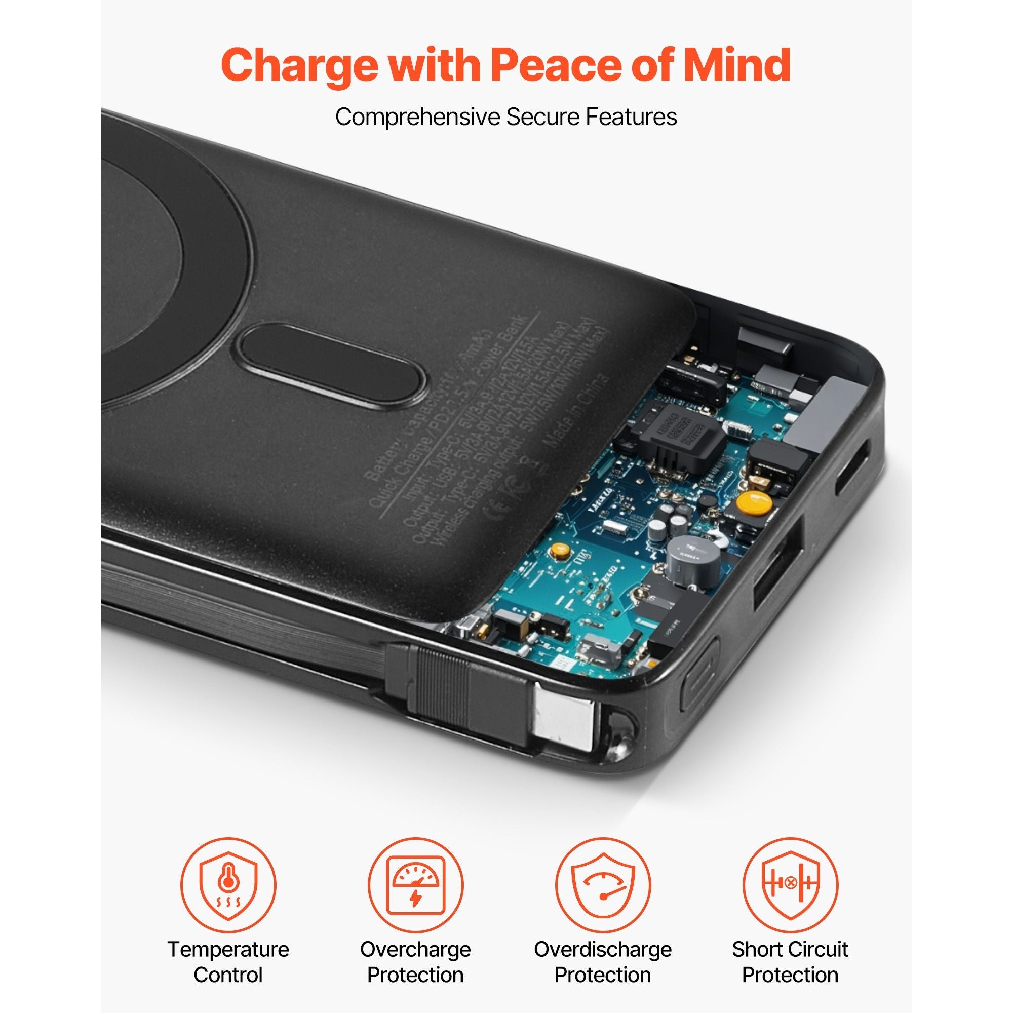 Magnetic Power Bank, 10000 mAh Battery Pack, Wireless MagSafe-Compatible Portable Charger, with Smart LED Display, Foldable Stand, Fast Charging for iPhone16/15/14/13/12 Series, Samsung, Huawei