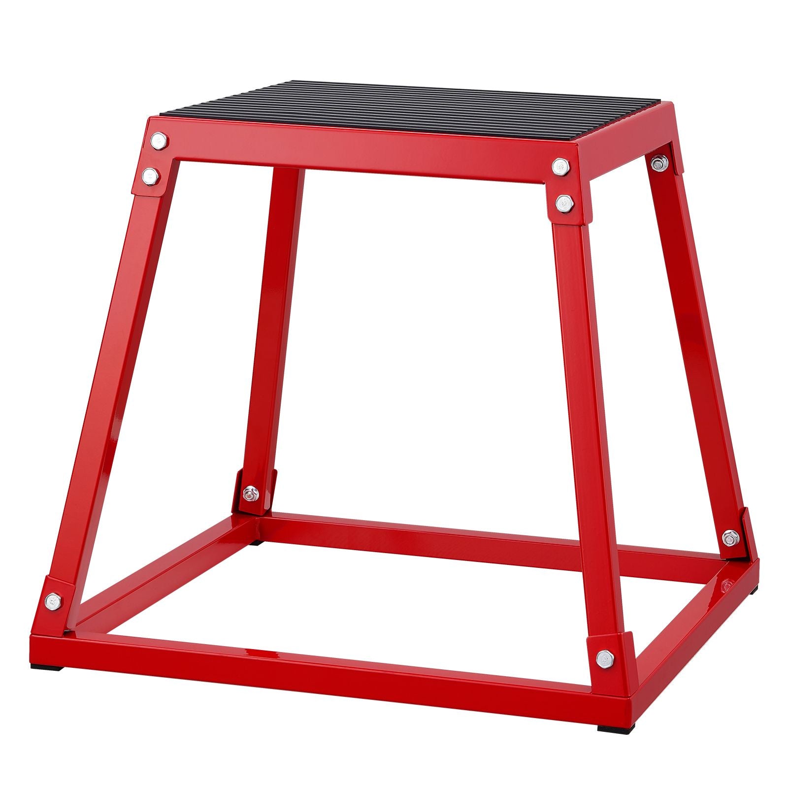 Plyometric Jump Box, 18 Inch Plyo Box, Steel Plyometric Platform and Jumping Agility Box, Anti-Slip Fitness Exercise Step Up Box for Home Gym Training, Conditioning Strength Training, Red