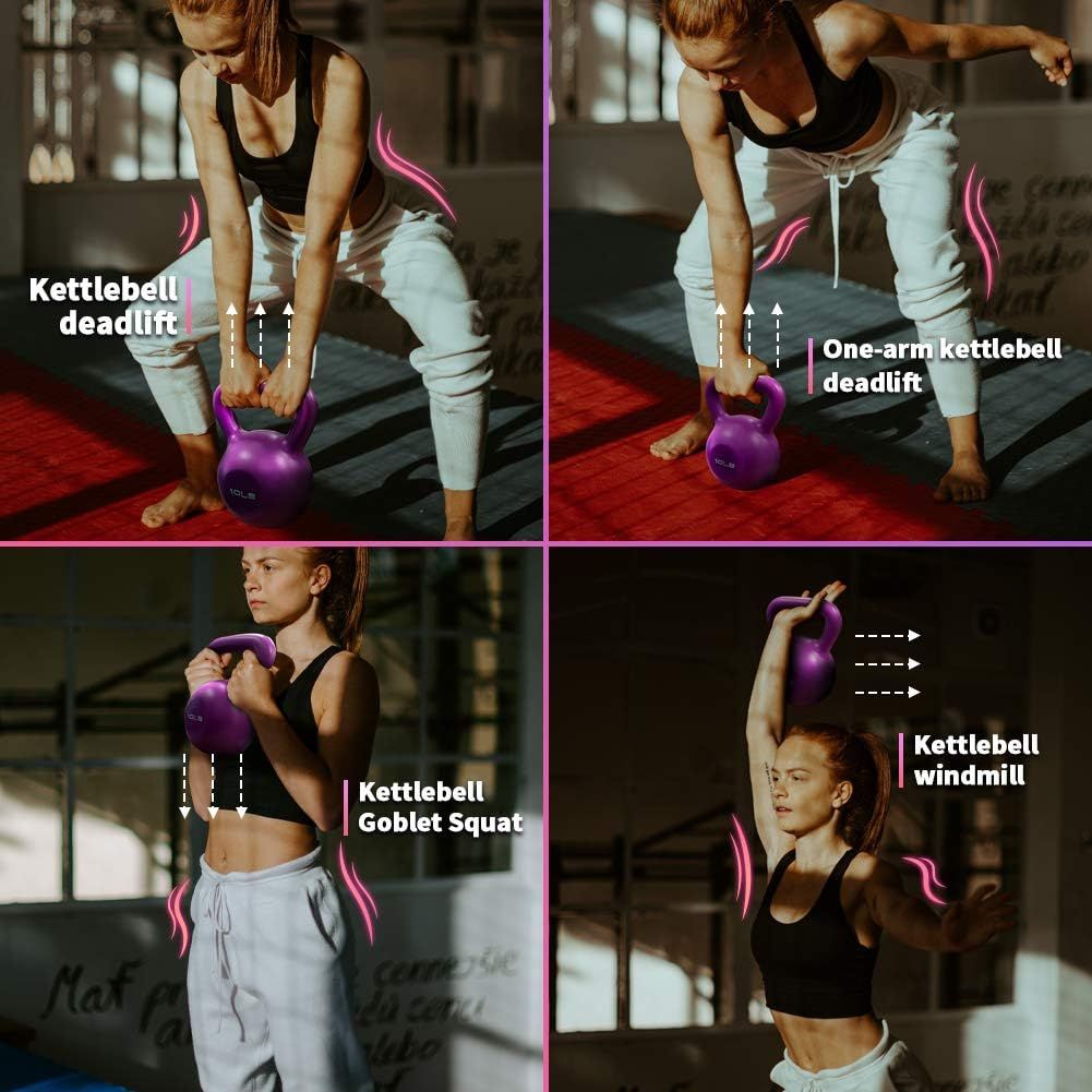 10lbs Kettlebell, Strength Training Kettlebells Weight for Women, Vinyl Coated Kettle Bell for Home Gym Workout Weight Lifting Equipment, Comfortable Grip Wide Handle Weights