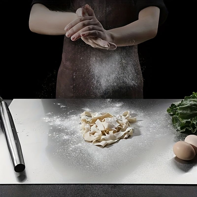 XXL 304 Stainless Steel Cutting Board  Anti-Slip & Mildew-Proof! No More Moldy Wooden Boards | Heavy-Duty & Food-Safe, Easy to Clean – Chop Meat, Knead Dough, Bake Prep All-in-One | Must-Have for Home