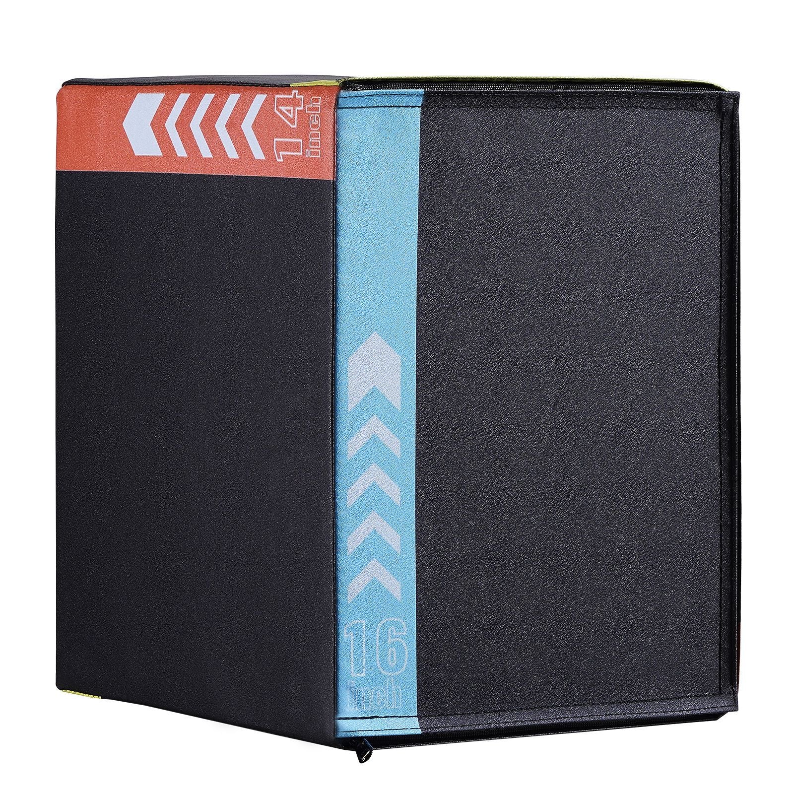 3 in 1 Plyometric Jump Box, 16/14/12 Inch Cotton Plyo Box, Platform & Jumping Agility Box, Anti-Slip Fitness Exercise Step Up Box for Home Gym Training, Conditioning Strength Training, Black