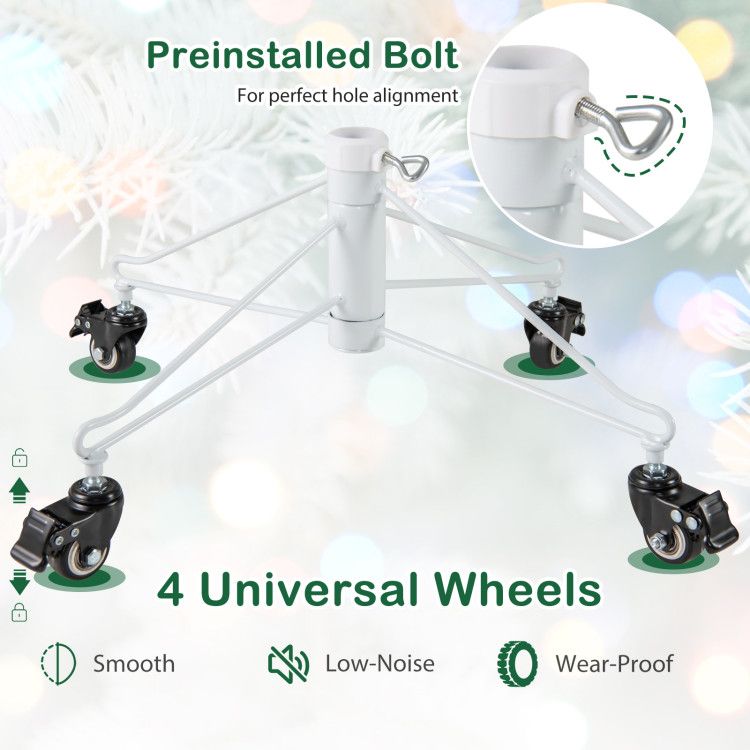 7 FT Artificial Xmas Tree with 1880 PE PVC Branch Tips for Party and Carnival