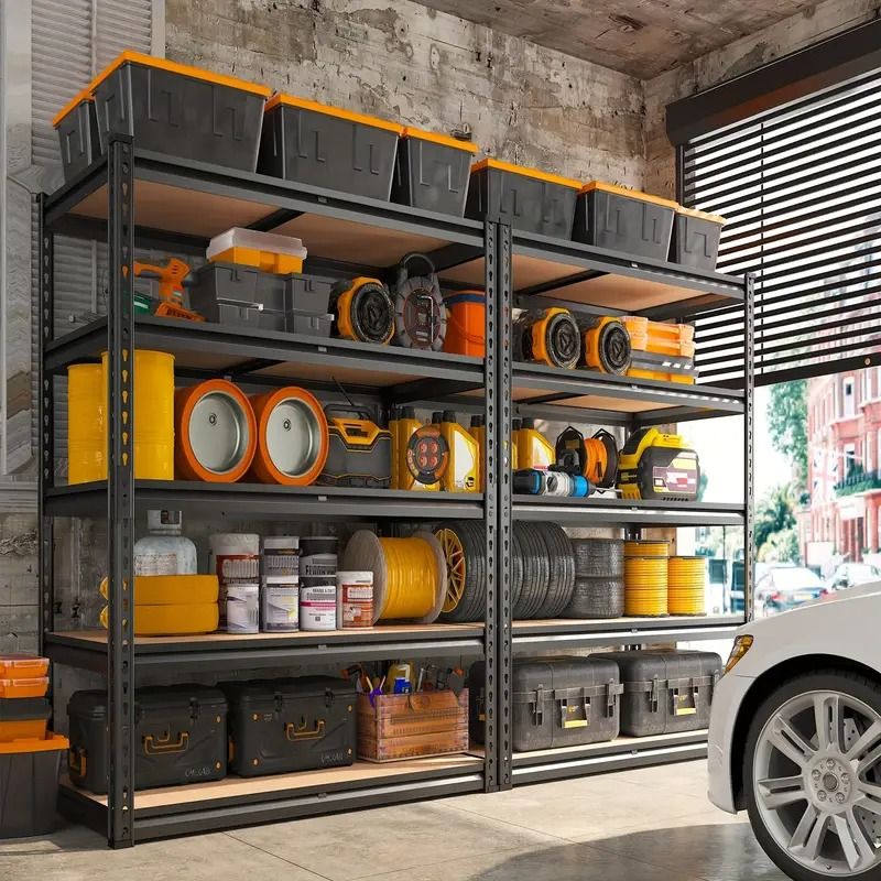5-Tier Metal Garage Shelving Unit, Adjustable Storage Rack 35.5