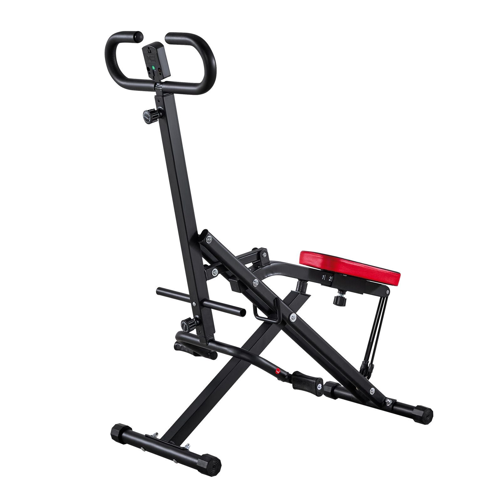 Squat Machine, Deep Squat Rowing Machine for Home, Easy Setup & Foldable Exercise Equipment, Glute Trainer Machine with 3 High-Strength Resistance Bands, Glutes & Leg Home Workout Machine, Black
