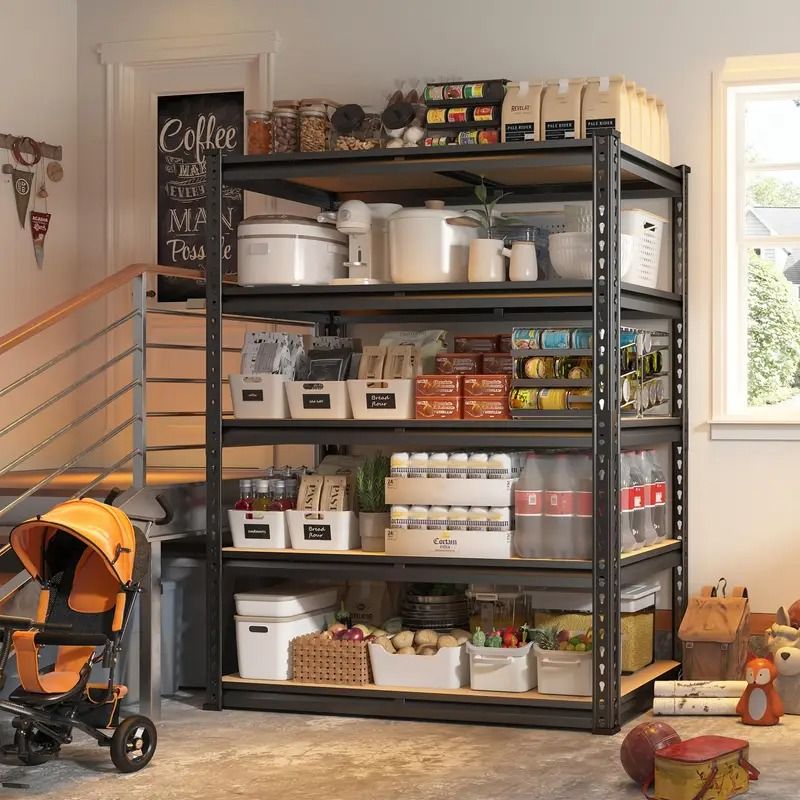 5-Tier Metal Garage Shelving Unit, Adjustable Storage Rack 35.5