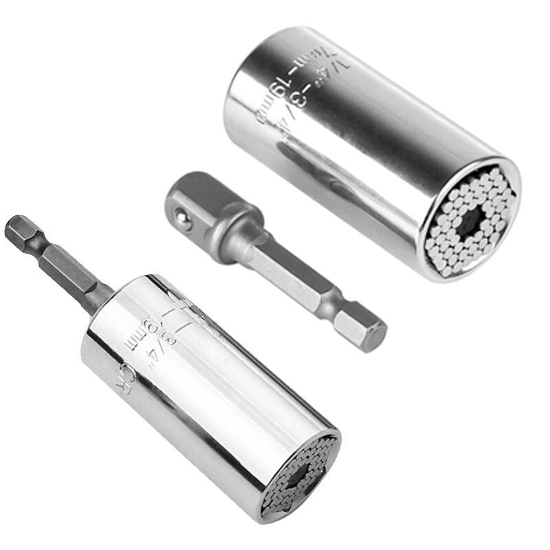 2PCS/SET Universal Torque Wrench Head Set Socket Sleeve 7-19mm Power Drill Ratchet Bushing Spanner Key Magic Multi Hand Tools