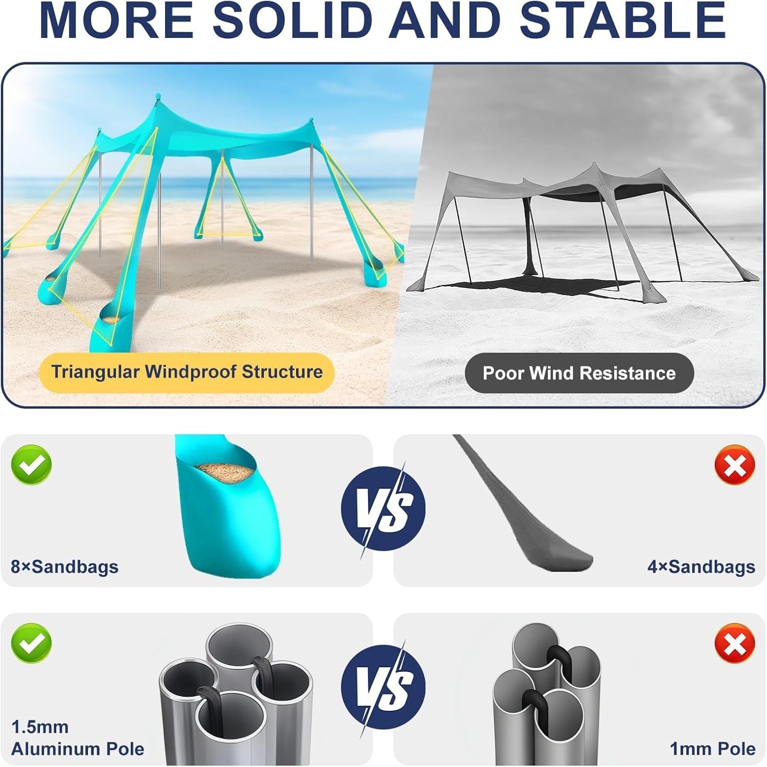 Let's go to the Beach - Portable Beach Tent Sun Shelter UPF 50+, Perfect 10x10 FT Pop-Up Canopy for Outdoor Fun