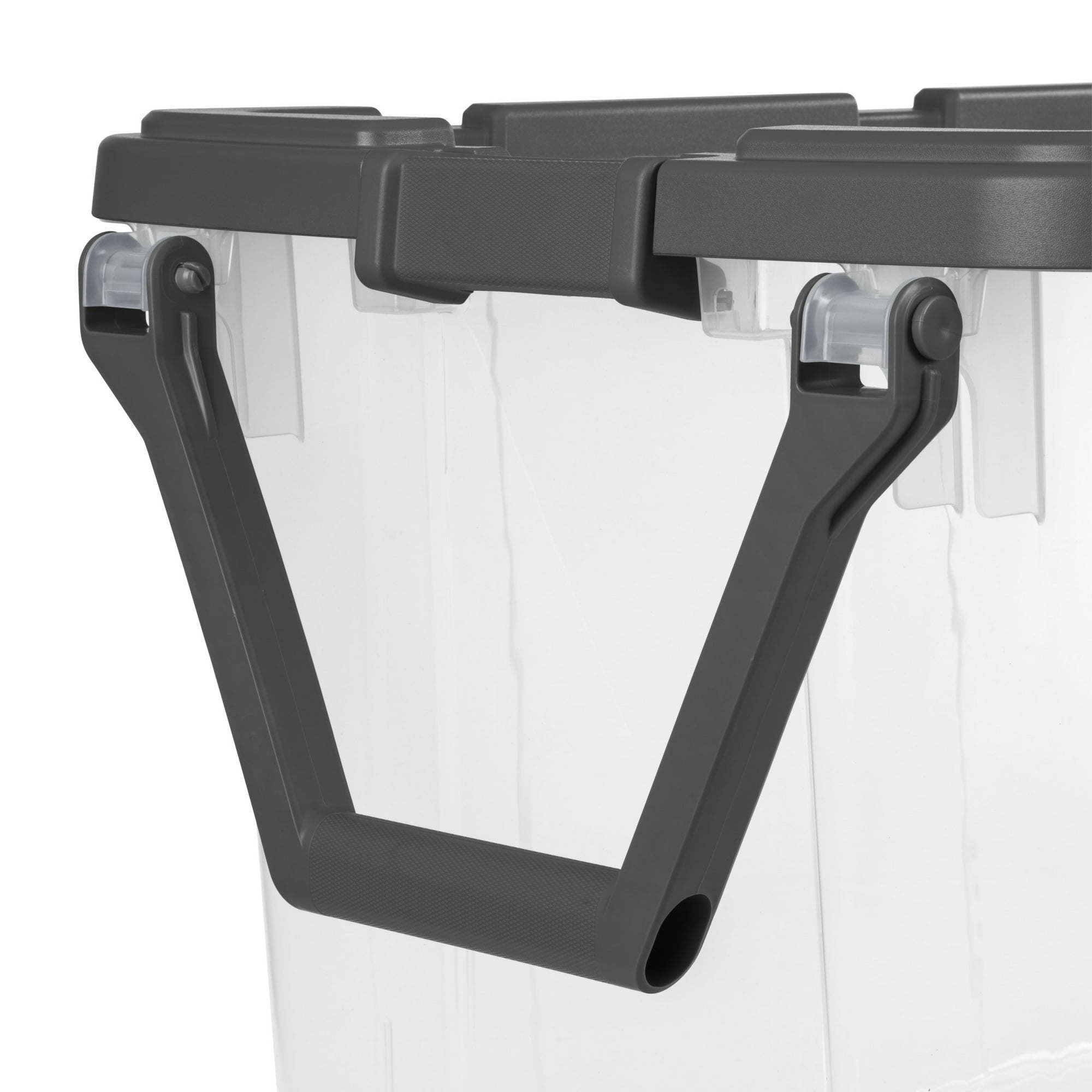 Extra Large Storage Bin, 160 Quart Wheeled Clear Plastic Storage Container with Handle, Gray, Pack of 2