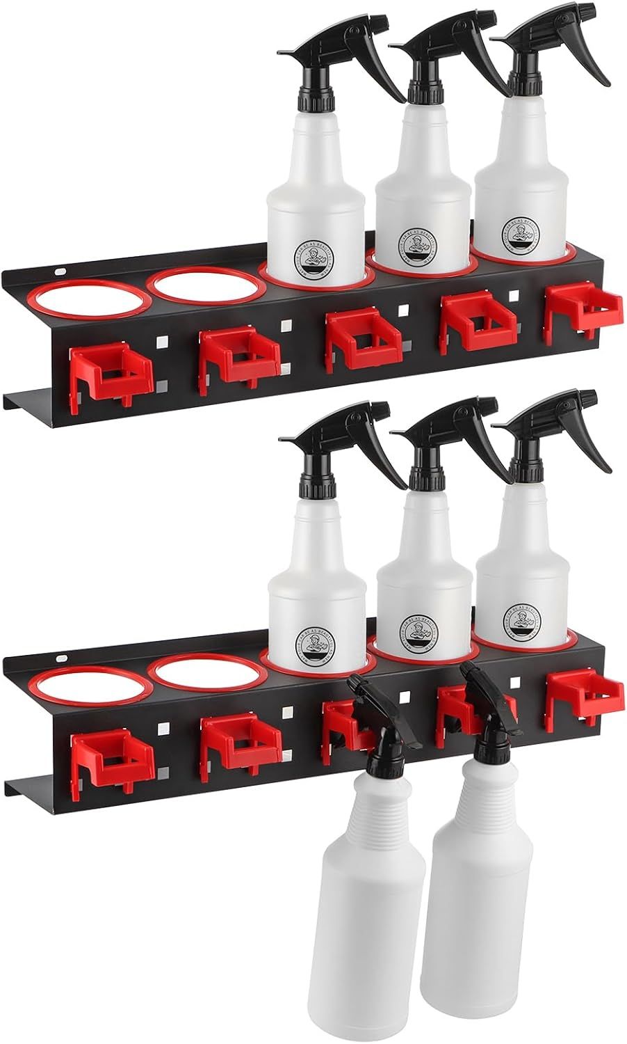 2 Pcs Spray Bottle Storage Rack, Wall Mount Bottle Organizer Car Detailing, Steel Spray Bottle Holder