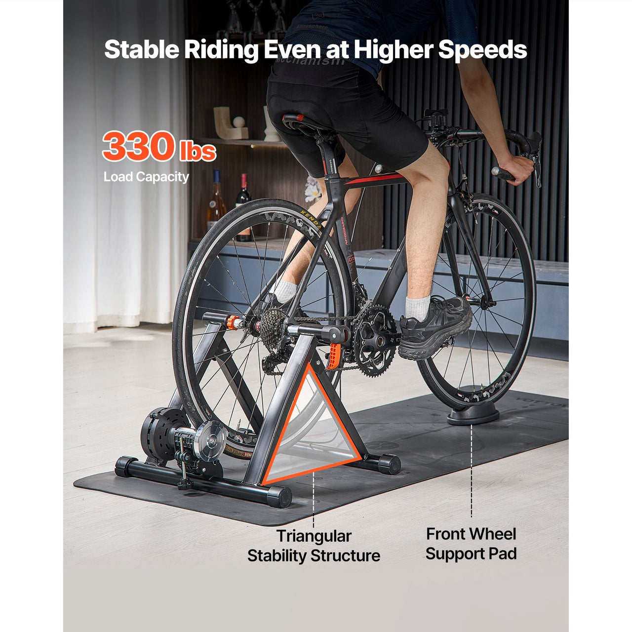 Bike Trainer, 6 Level Resistance, 26-29 in & 700C Wheels, Foldable Magnetic Bicycle Stationary Stand for Indoor Exercise Riding with Quick Release Skewer & Front Wheel Riser Block for Road Bikes