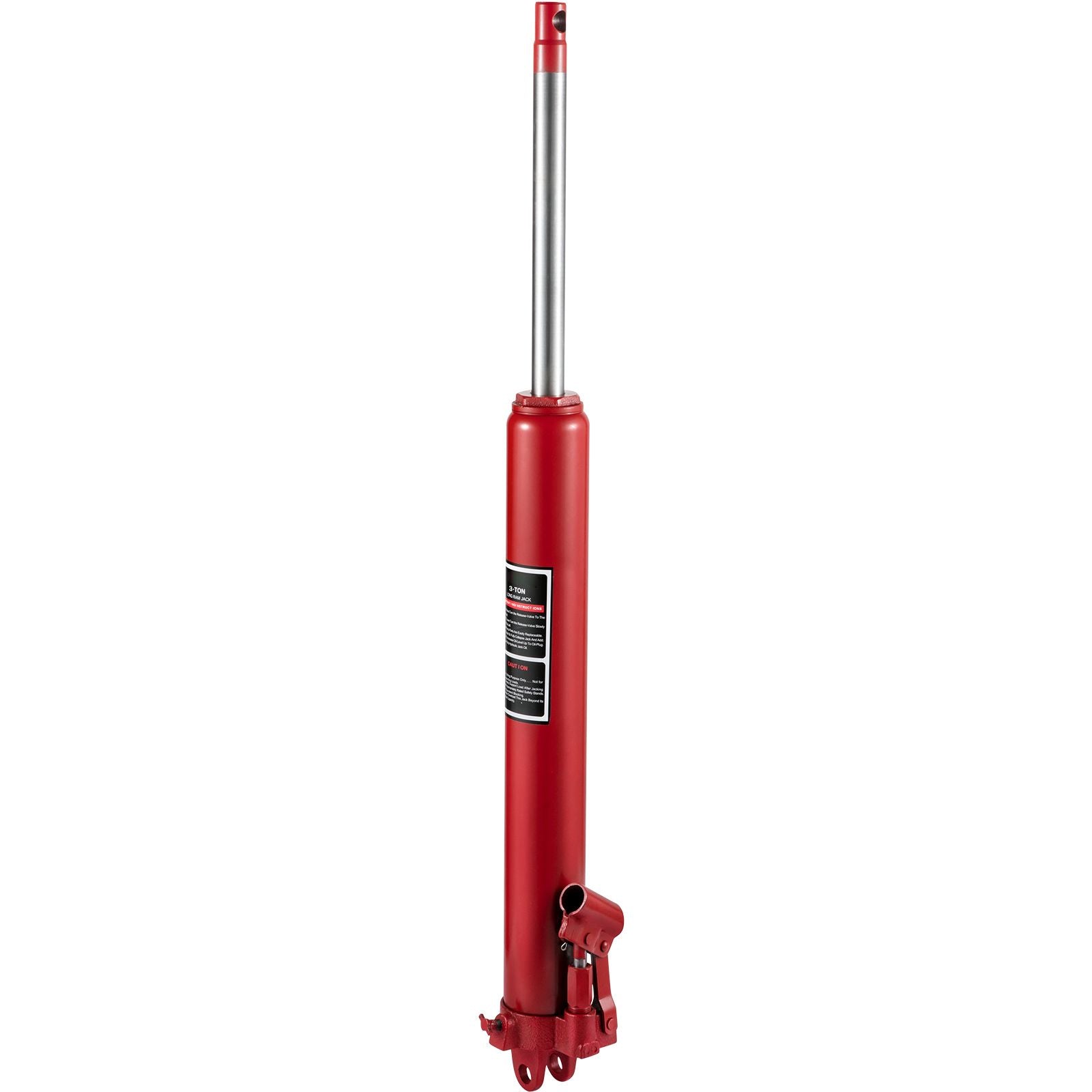 Hydraulic Long Ram Jack, 3 Tons/6600 lbs Capacity, with Single Piston Pump and Clevis Base, Manual Cherry Picker with Handle, for Garage/Shop Cranes, Engine Lift Hoist, Red