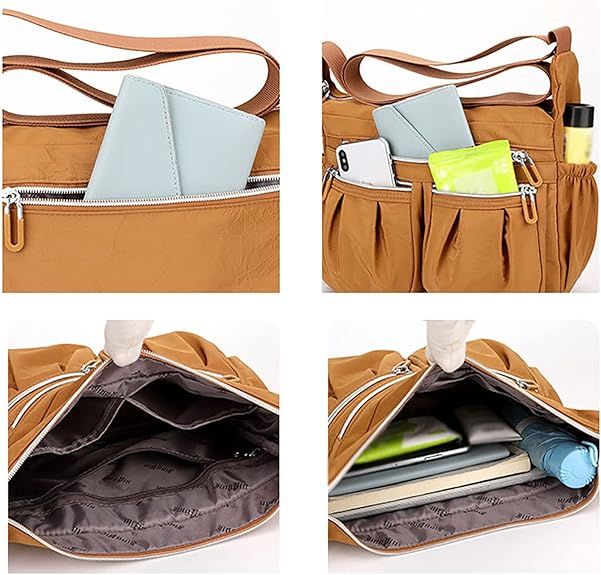 Crossbody Bag for Women, high density Nylon Shoulder Messenger Bag Trendy Pocketbooks, Waterproof and Multi-Pockets