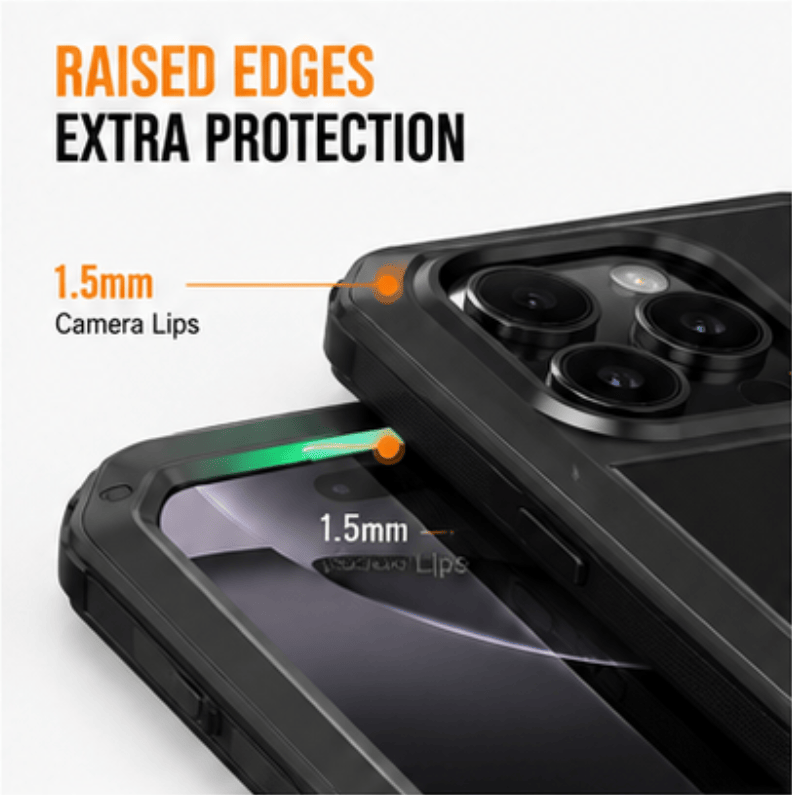 Rugged Shockproof Phone Case for iPhone 11/12/13/14/15/16 Plus - Military Grade 10FT Drop Protection Heavy Duty Full-Body Protective Cover with Raised Screen & Camera Edges, Anti-Slip Grip