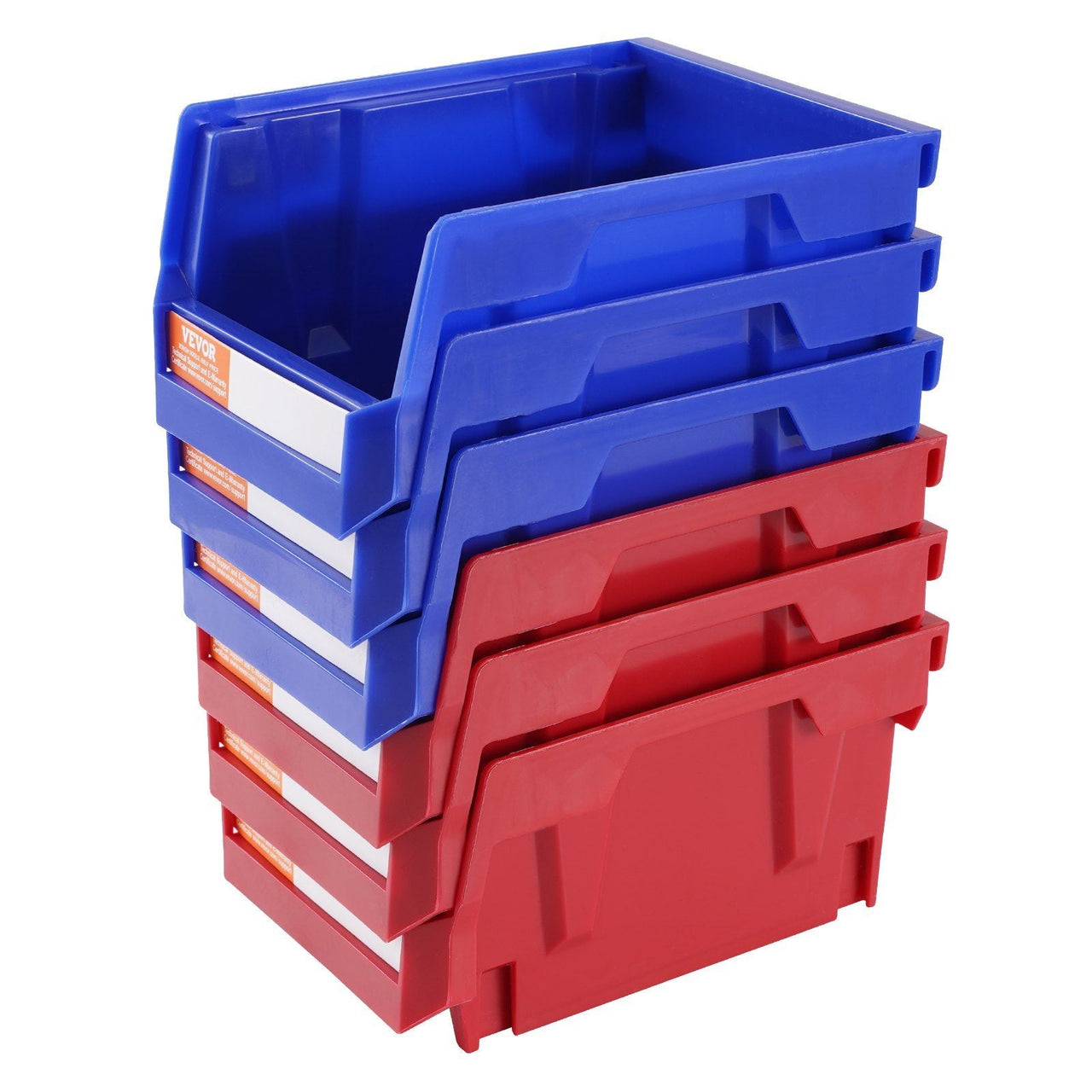 Plastic Storage Bin, (5-Inch x 4-Inch x 3-Inch), Hanging Stackable Storage Organizer Bin, Blue/Red, 24-Pack, Heavy Duty Stacking Containers for Closet, Kitchen, Office, or Pantry Organization