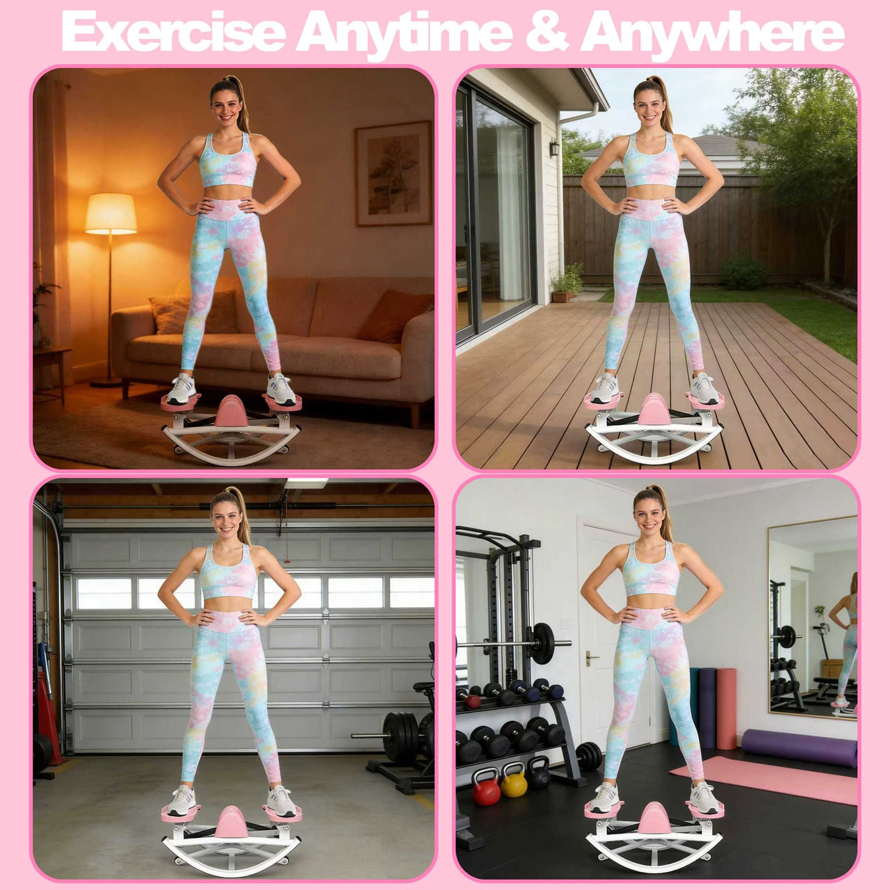 Lateral Stepper for Exercise-Rocking Stepper Machine with Resistance Bands & Anti-Slip Mat and LCD Monitor, Professional Stair Stepper for Home Workout