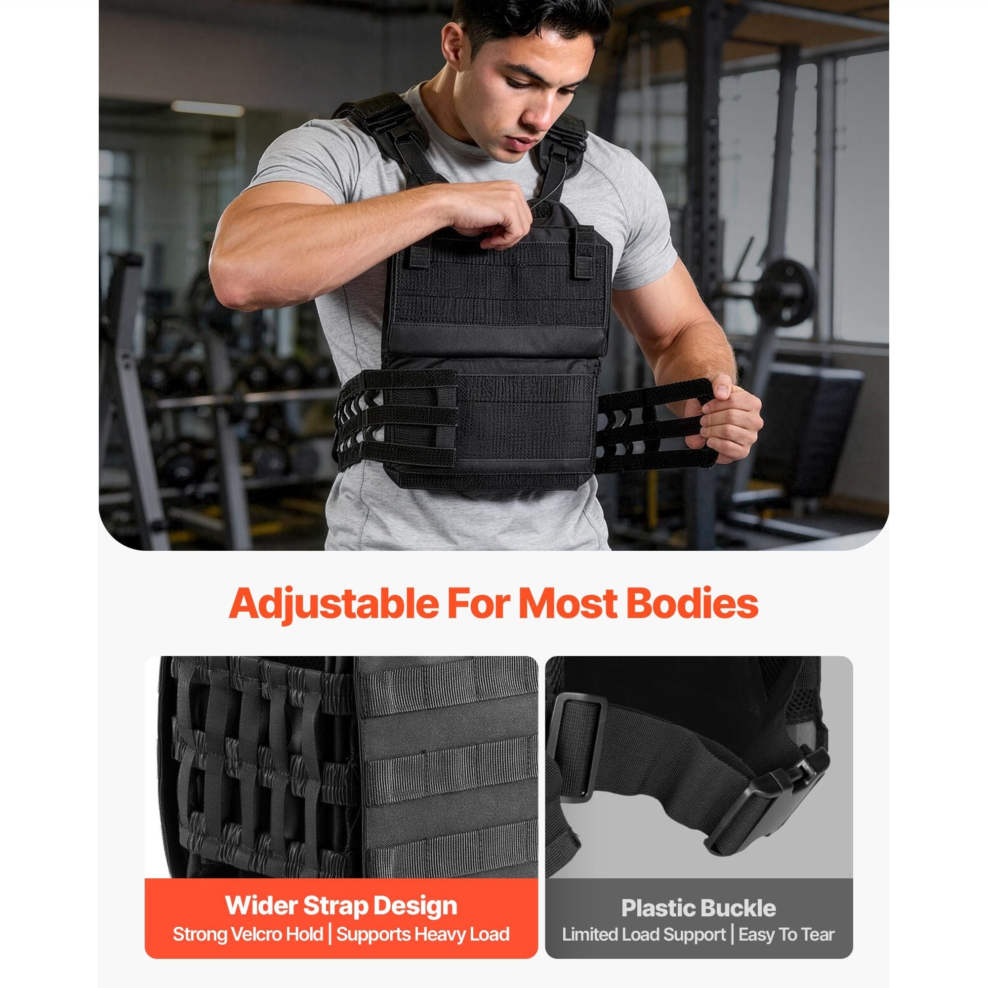 Weighted Vest, Body Weight Vest with Shoulder Pad, and Reflective Stripe, Exercise Set for Men Women, Workout Equipment for Strength Training, Running, Jogging, Fitness, Muscle Building
