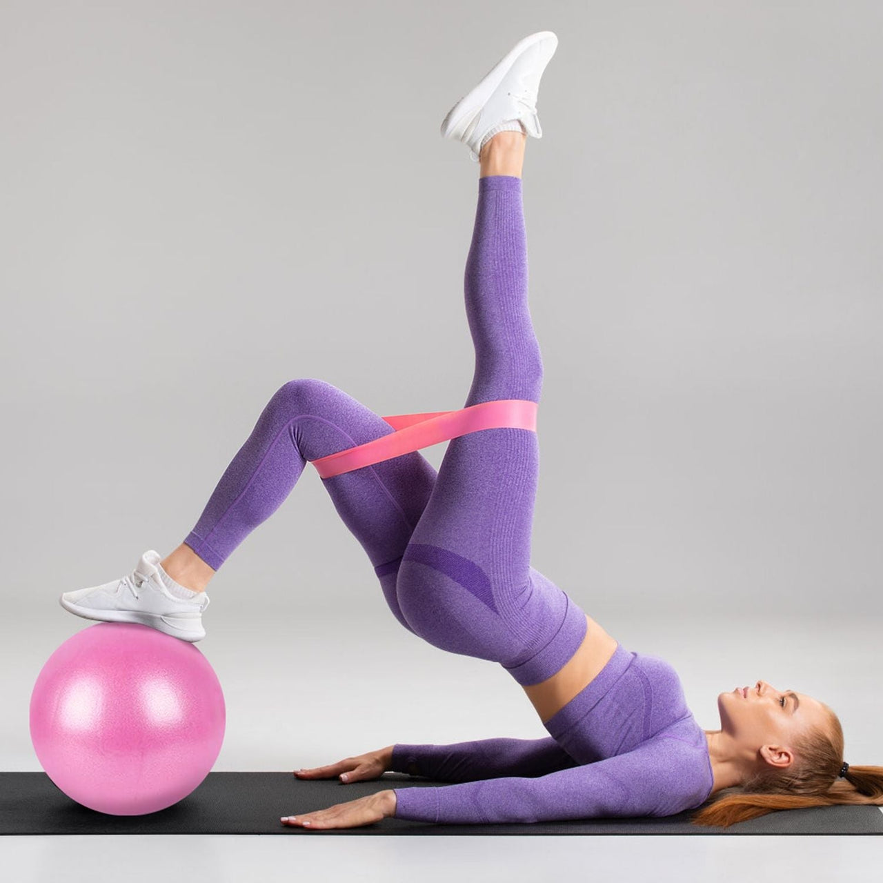 14Pcs Pilates Ring Essentials Kit For Women with Yoga Ball Arm Stretcher 5 Resistant Bands Figure 8 Resistant Band Elastic Band Non-slip Socks Yoga Strap