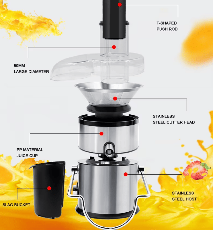 28199470 900W Multi-function electric juicer juice 0.8L, 1.5L slag cup without BPA fruit and vegetable juice, modern vertical mixing kitchen juicer, secondary mechanical
