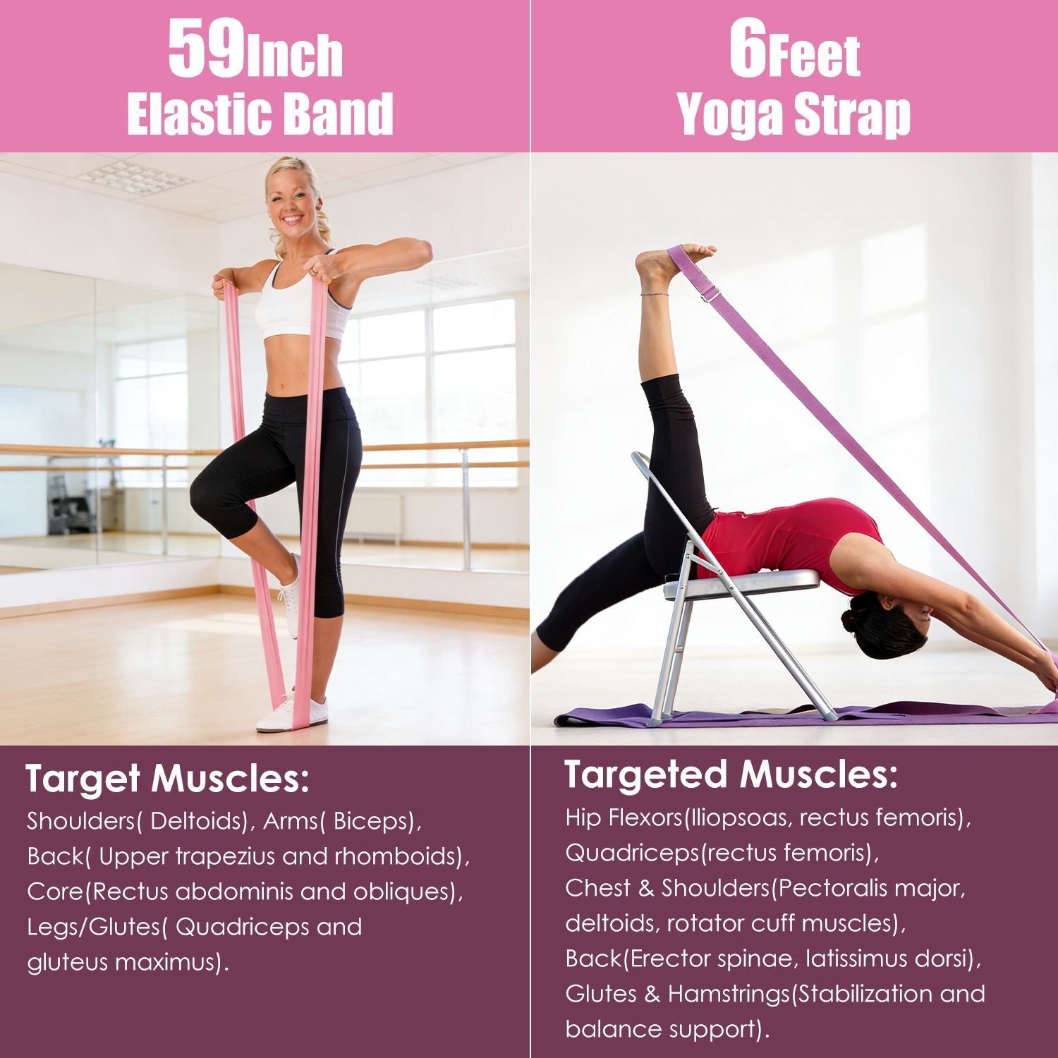 14Pcs Pilates Ring Essentials Kit For Women with Yoga Ball Arm Stretcher 5 Resistant Bands Figure 8 Resistant Band Elastic Band Non-slip Socks Yoga Strap