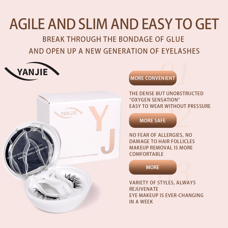 No Glue Soft Magnetic Clip On Eyelashes, Delicate Thin Spaced Natural Reusable Lashes for Daily Bare Makeup