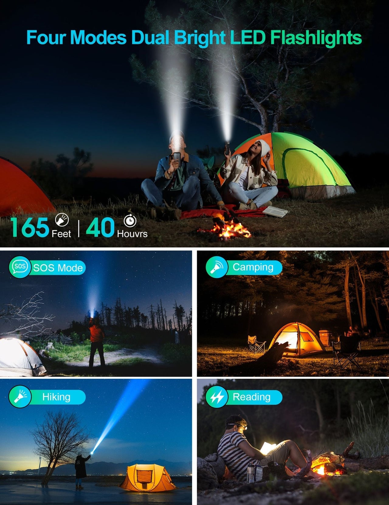 Portable Charger, Solar Power Bank 33500mAh Fast Charging, Solar Battery Pack with Waterproof 6W Bright Flashlight for iPhone S amsung Tablet