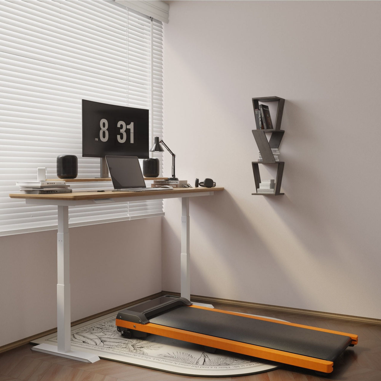 6% Incline Walking Pad Treadmill - Portable Compact Treadmills Under Desk Treadmill, Incline Treadmills for Home Office, Upright Stand, 1HP Portable Treadmill with 220 lbs Capacity, LED Display