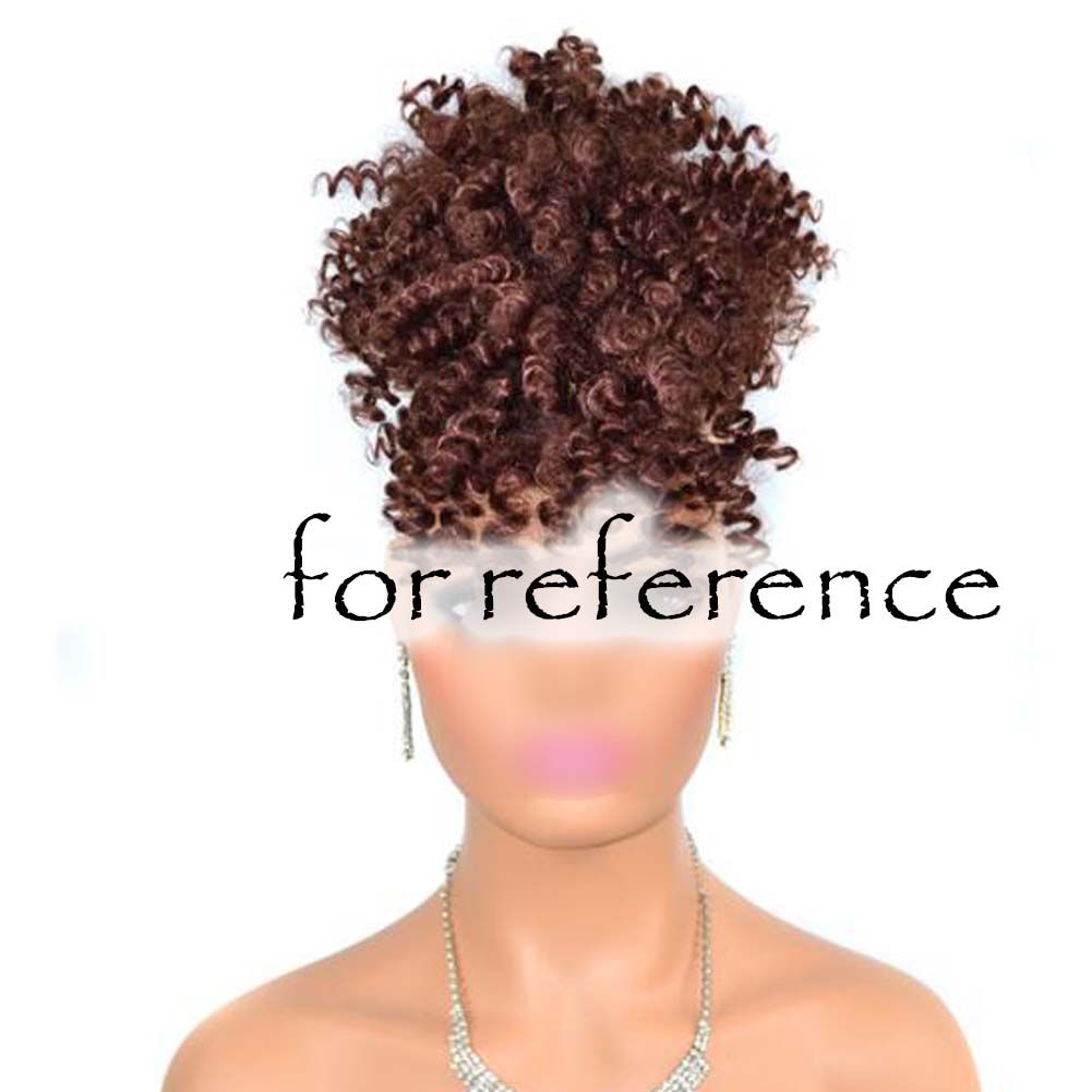 Afro Puff Drawstring Ponytail Synthetic Curly Hair Ponytail Extension Large Size Hair Bun Clip Hair Extensions,Dark Brown