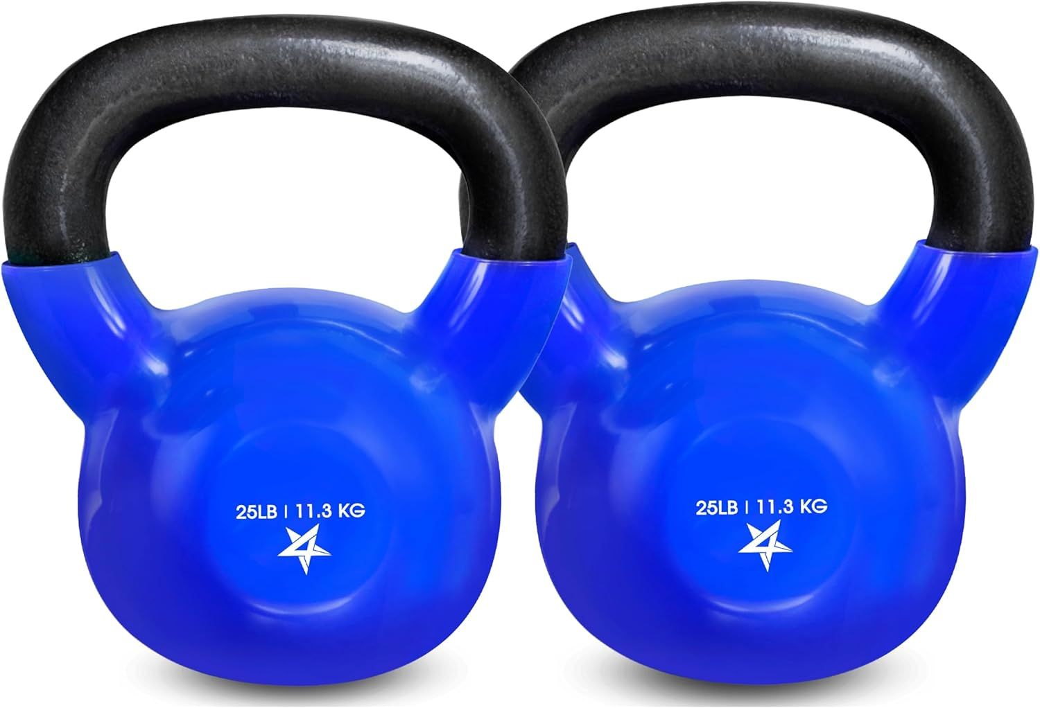 Kettlebell, 5-100 LB Vinyl Coated Cast Iron Strength Training Kettlebells for Home Gym Exercises, Fitness, Full Body Workout Equipment, Push Ups, and Grip Strength