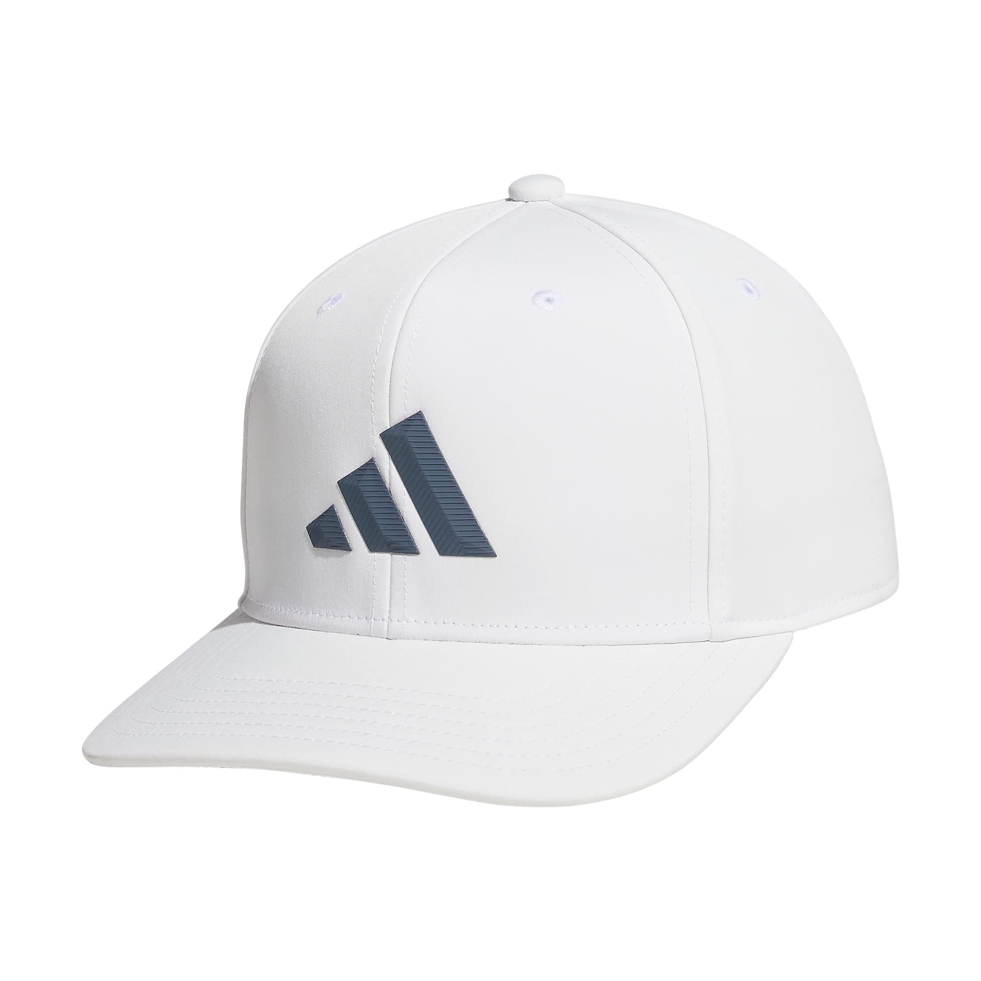 adidas Mens Three Bar Structured Snapback Adjustable Fit Hat 2.0 White/Onix Grey One Size
