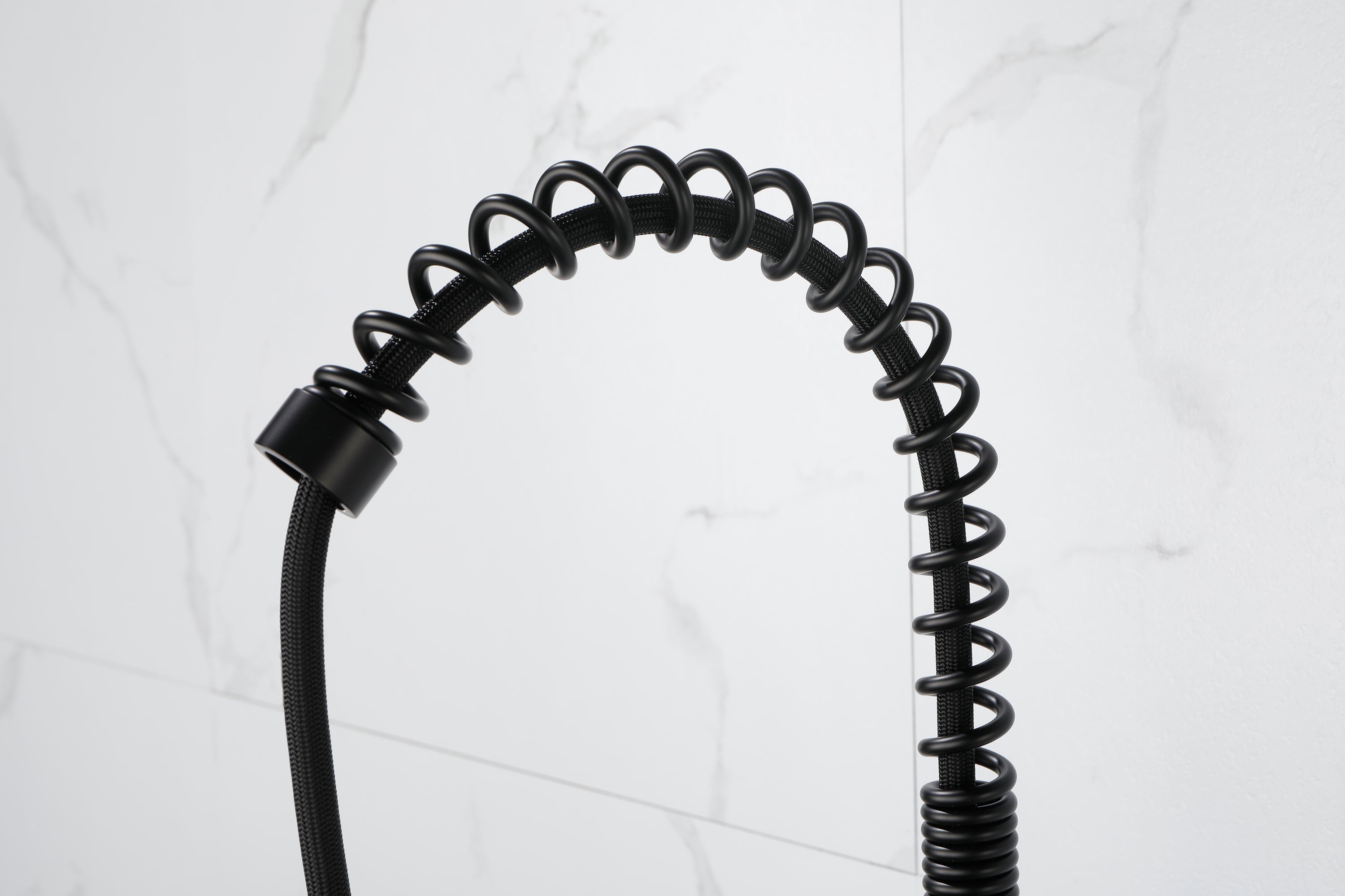 Spring kitchen faucet with pull-out sprayer, stainless steel single handle single hole kitchen sink faucet