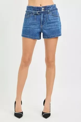 RISEN Slouchy Denim Shorts with Belt