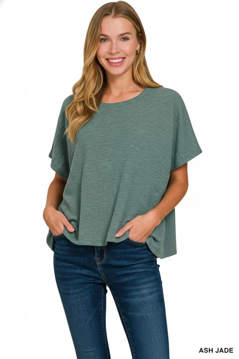 Zenana Cotton Slub Oversize Tee
