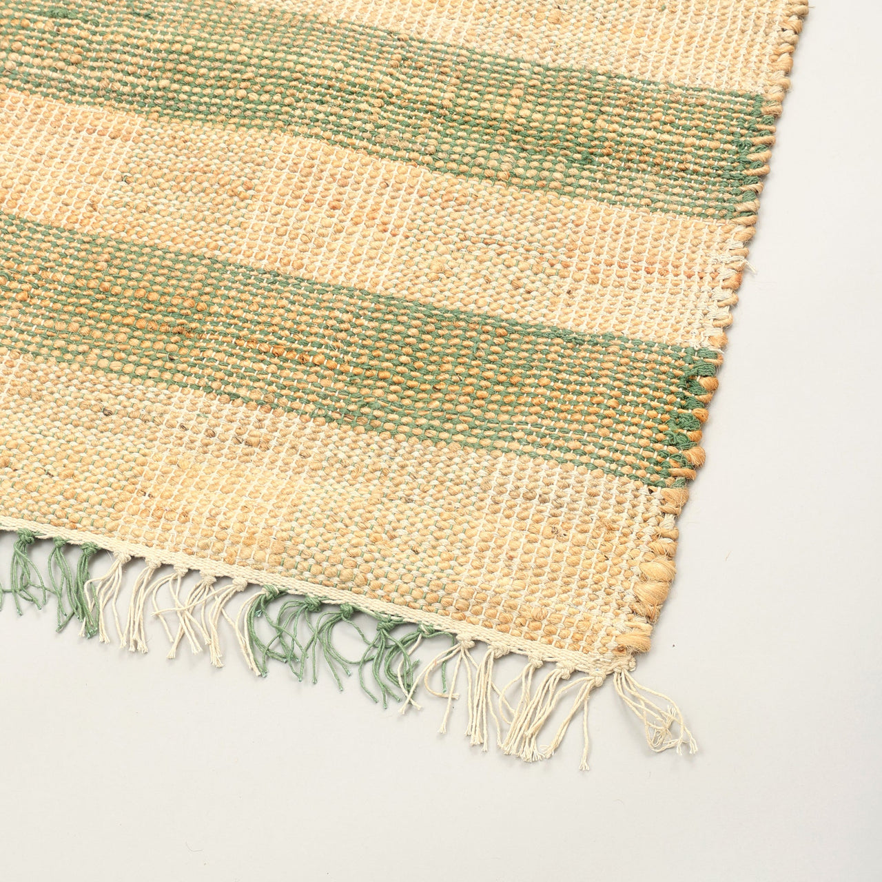 Area Rug, Jute Rug, Durable Green Plaid Rug, 8X10 ft