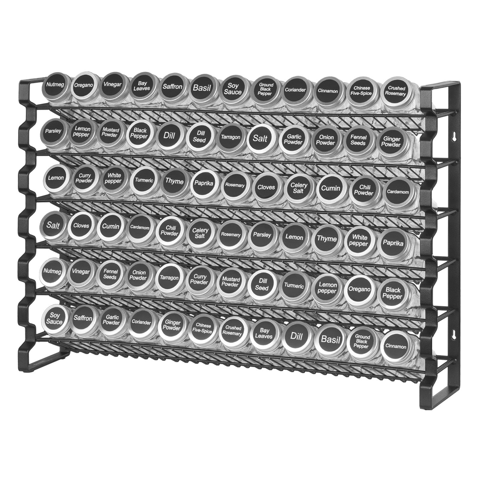 Spice Rack Organizer for Cabinet Seasoning Storage Set Wall Mounted 4 Pack