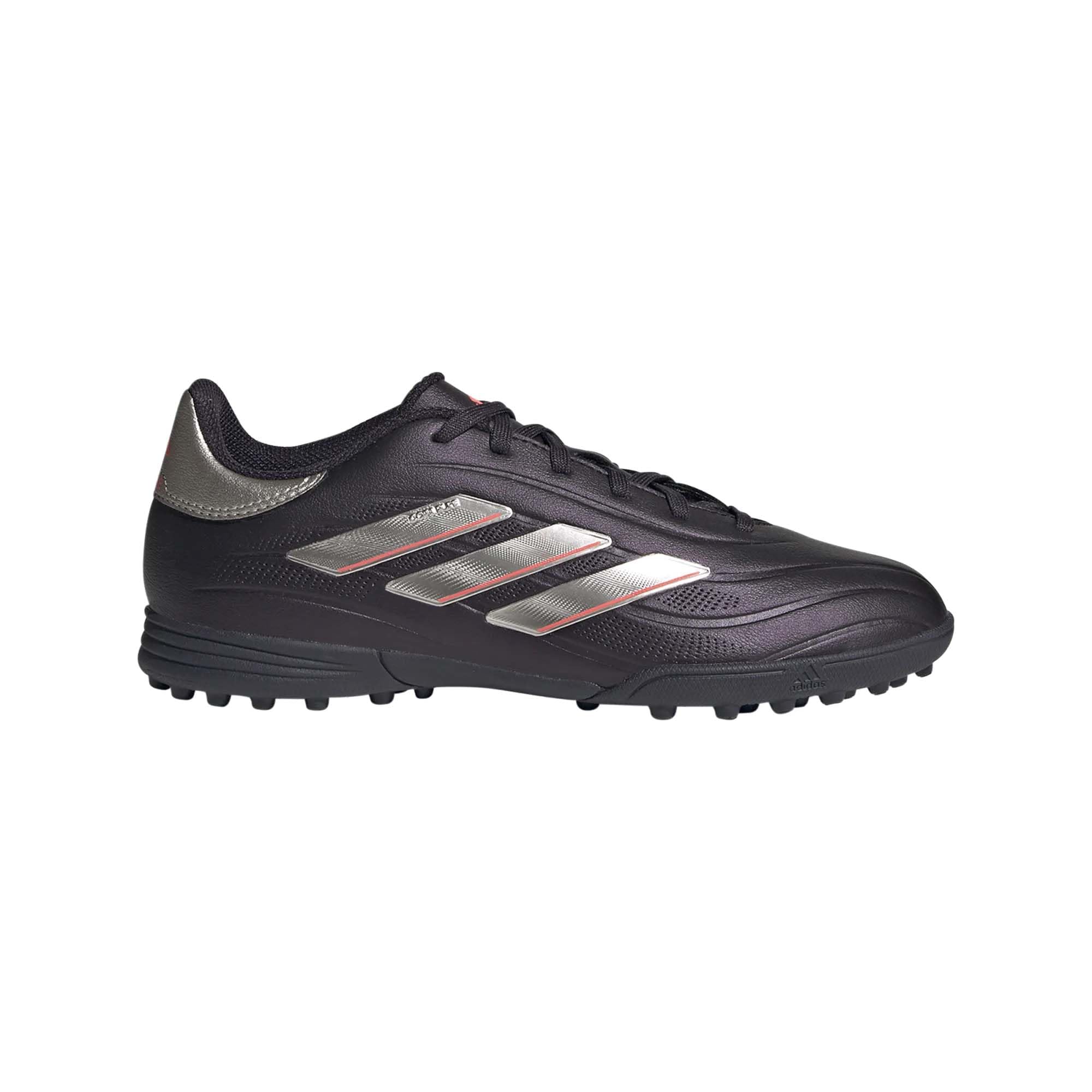 adidas Copa Pure 2 League Turf Sneaker Aurora Black/Platin Metallic/Turbo 2 US Unisex Little Kid