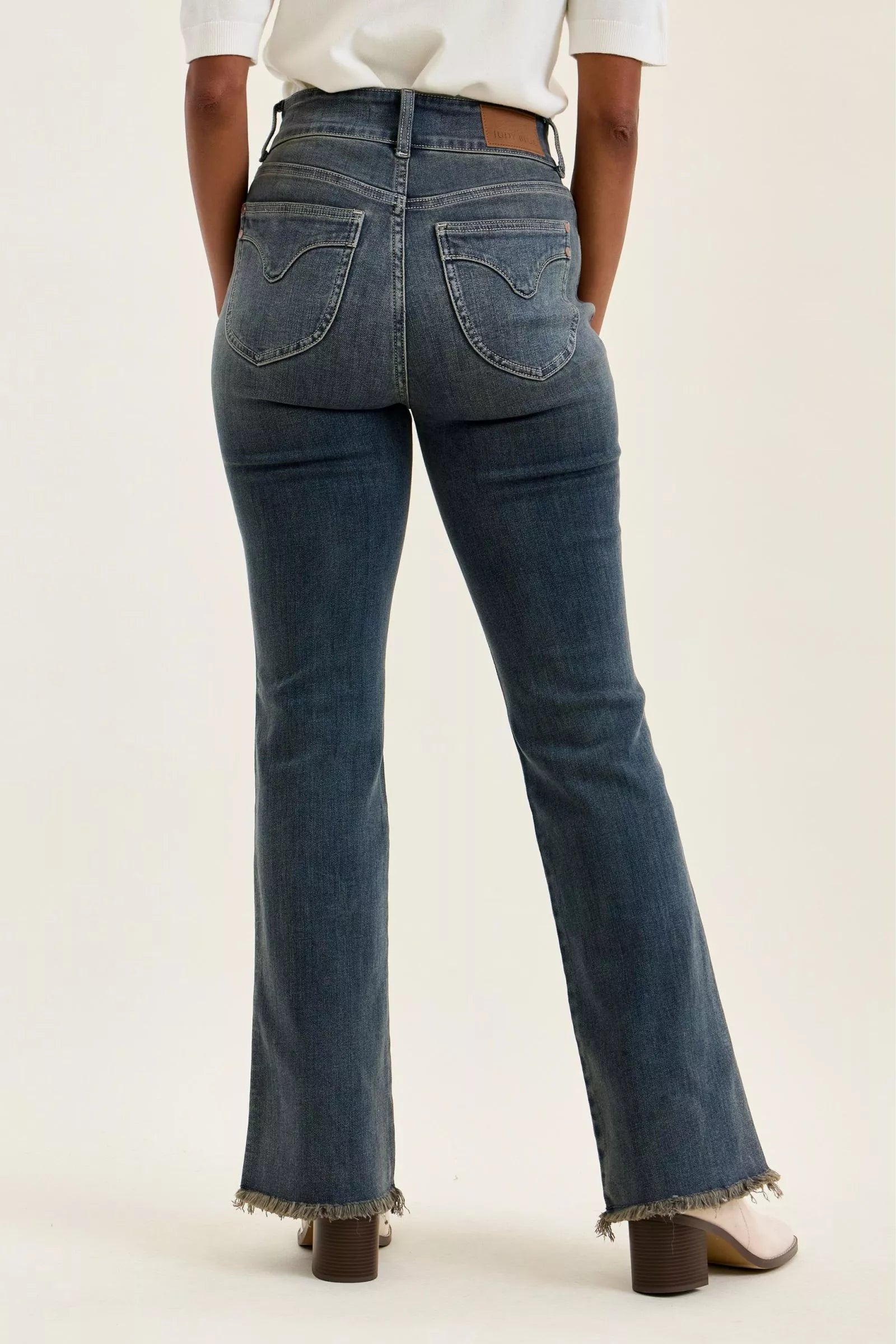 Judy Blue High Waist Double Button Frayed Hem Jeans