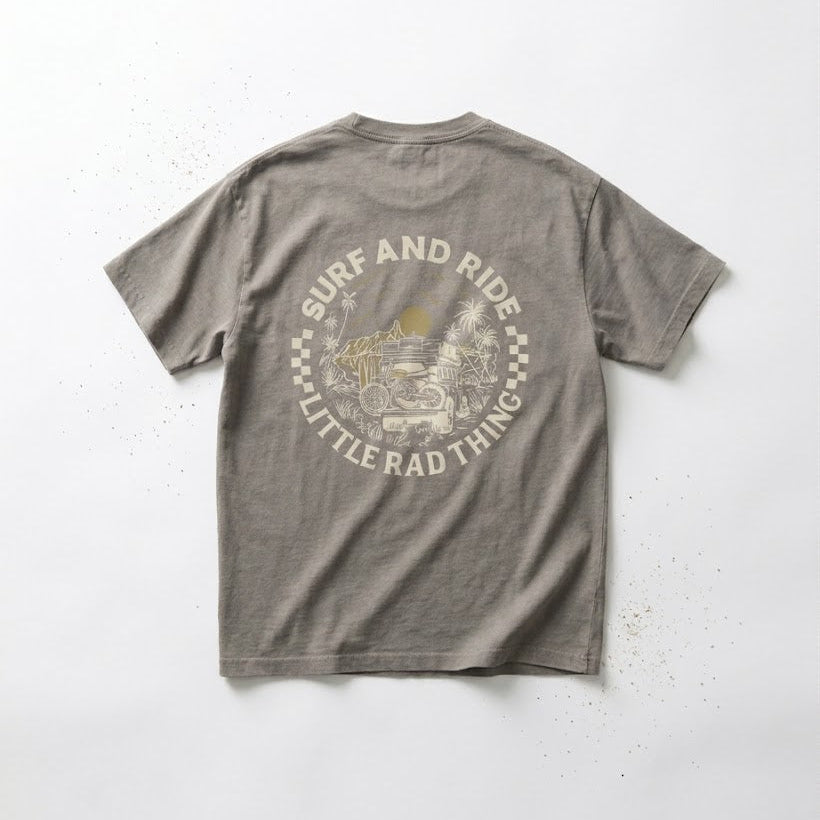 SURF N RIDE TEE - FADED GRAY